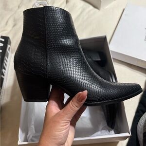Matisse Black Snakeskin Ankle Booties